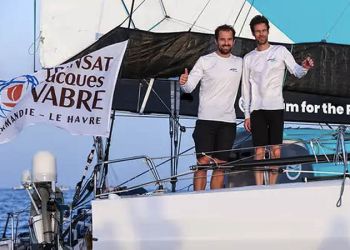 Richomme and Eliès (Paprec Arkéa) finish second IMOCA, pipping Britain’s Sam Goodchild and French co-skipper Antoine Koch (For the Planet) to third