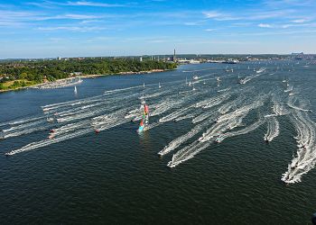 Friday Fly By in Kiel attracts enormous crowd to cheer on IMOCA fleet