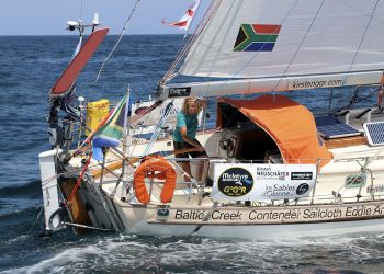 Golden Globe solo around the world yacht race arriving in Cape Town