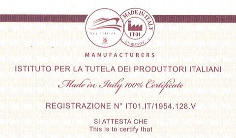 UCINA: Certificazione 100% Qualità Originale Italiana