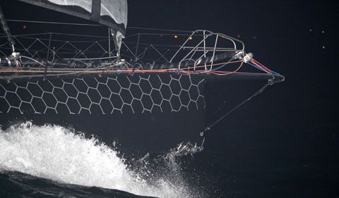 Route du Rhum - Damage to Hugo Boss clearly visible in first pictures