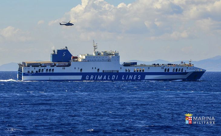 Mare Aperto 2021: esercitazione della Marina Militare con il mercantile ''Eurocargo Malta'' del Gruppo Grimaldi