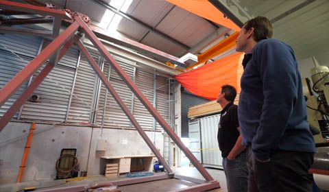 America's Cup - Challengers get first glimpse at the scale and functionality of the AC75 foil cant system 