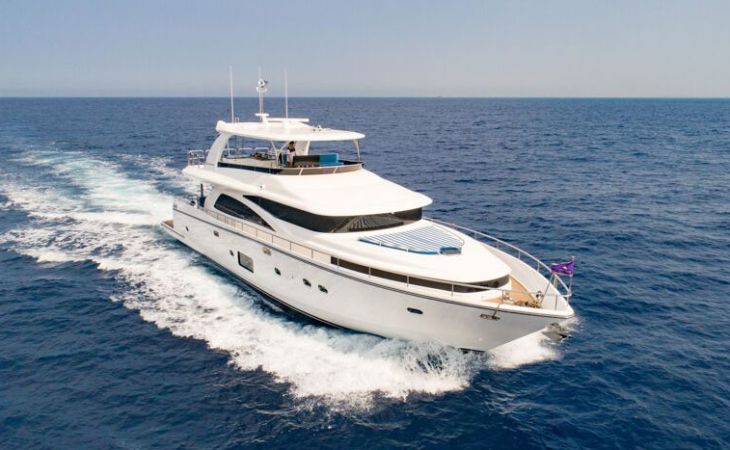 Johnson 80 the entry level superyacht mixing cruising performances and interior style
