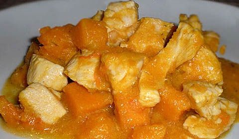 Bocconcini di pollo alla zucca e curry 
